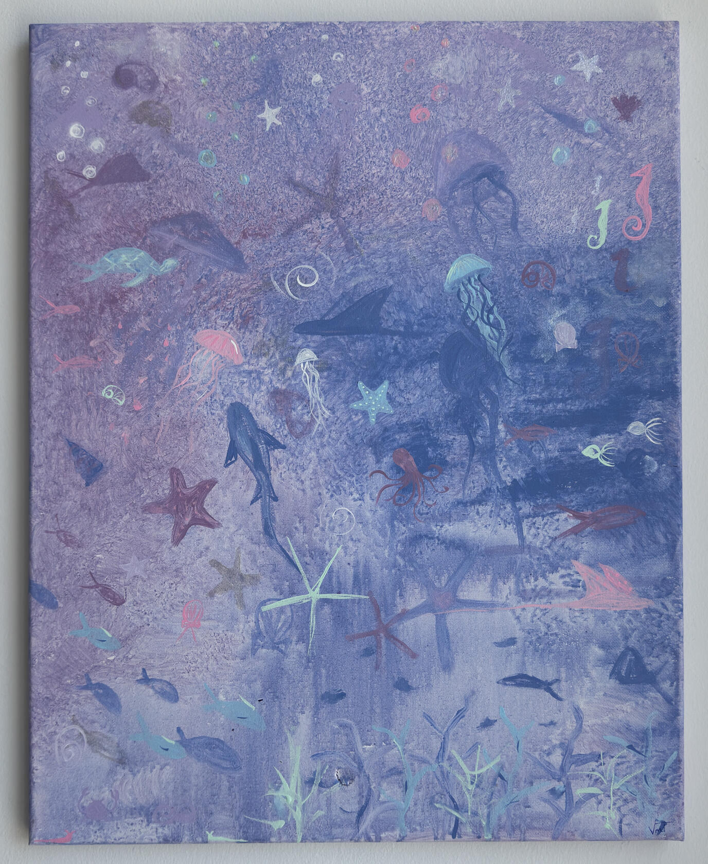 Purple Ocean Whimsy - 16x20 in. - SOLD