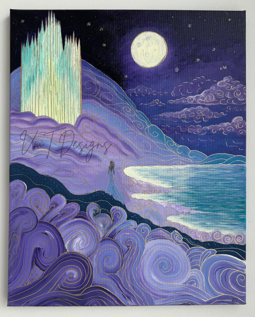Glass Castle - 16x20 in. Acrylic and Gold Leaf - SOLD