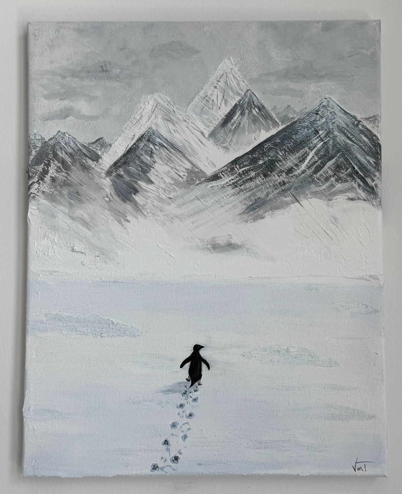 Mountain Penguin - 11x14 in. Commission - SOLD