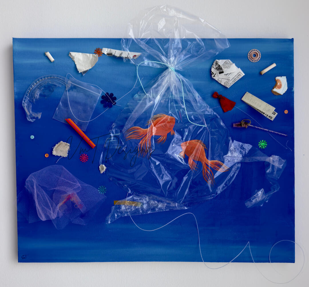 Created with trash I collected off the beach on Key Biscayne, FL
